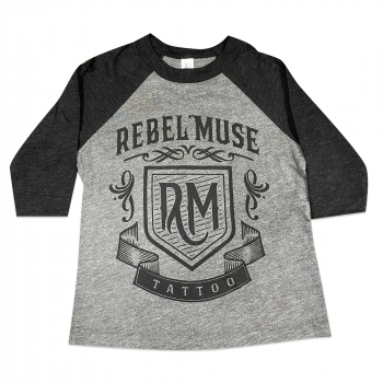 Toddler Baseball Tee – Grey/Charcoal Black